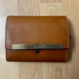 Patricia Nash Leather Trifold Wallet – Warm Brown – Gently Used